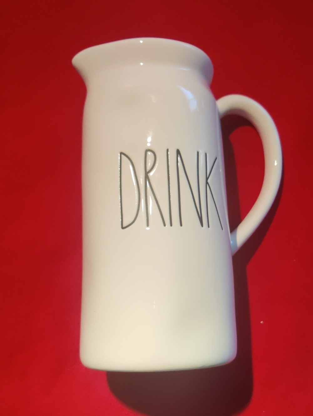 Rae Dunn Black LL "DRINK" White Pitcher...NEW